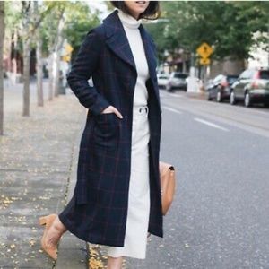 NWOT Banana Republic Plaid Italian Melton Belted Coat Women's Petite Coat PXS